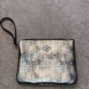 Metallic gold wristlet